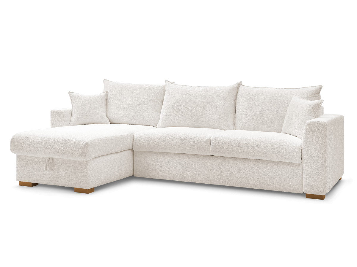 Canapé d'angle réversible convertible ouverture express AUGUSTIN tissu bouclette