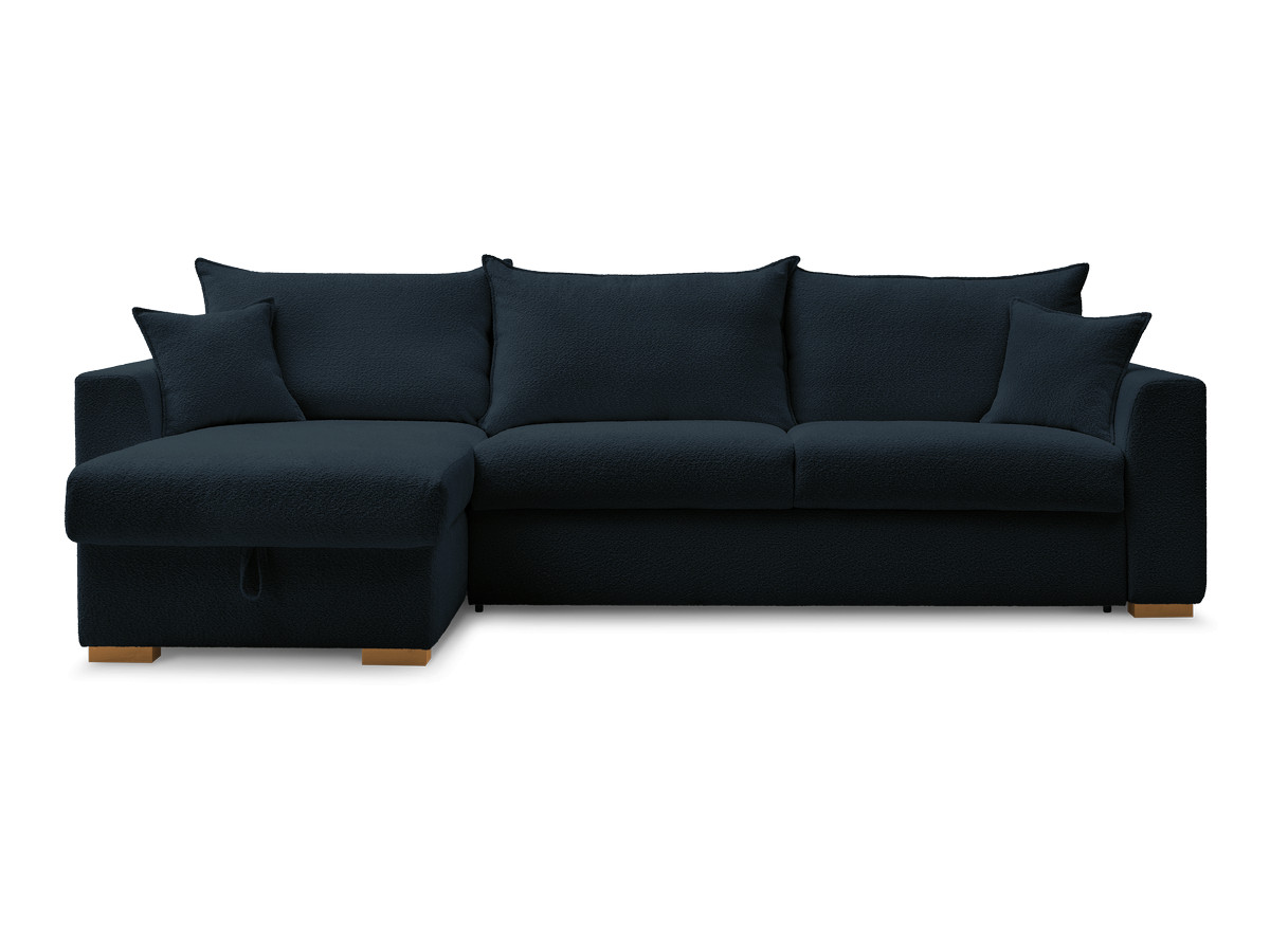 Canapé d'angle réversible convertible ouverture express AUGUSTIN tissu bouclette