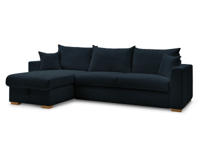 Canapé d'angle réversible convertible ouverture express AUGUSTIN tissu bouclette