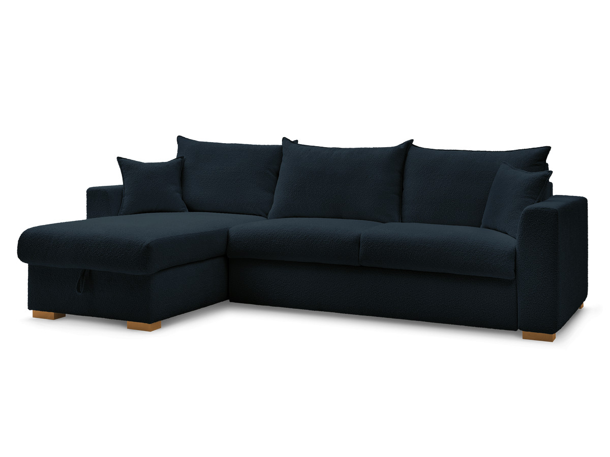 Canapé d'angle réversible convertible ouverture express AUGUSTIN tissu bouclette