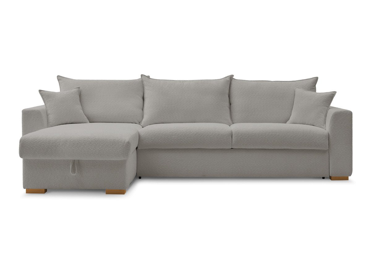 Canapé d'angle réversible convertible ouverture express AUGUSTIN tissu bouclette