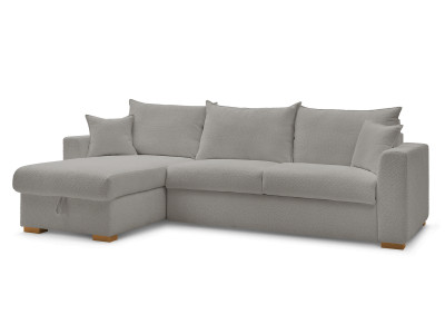 Canapé d'angle réversible convertible ouverture express AUGUSTIN tissu bouclette