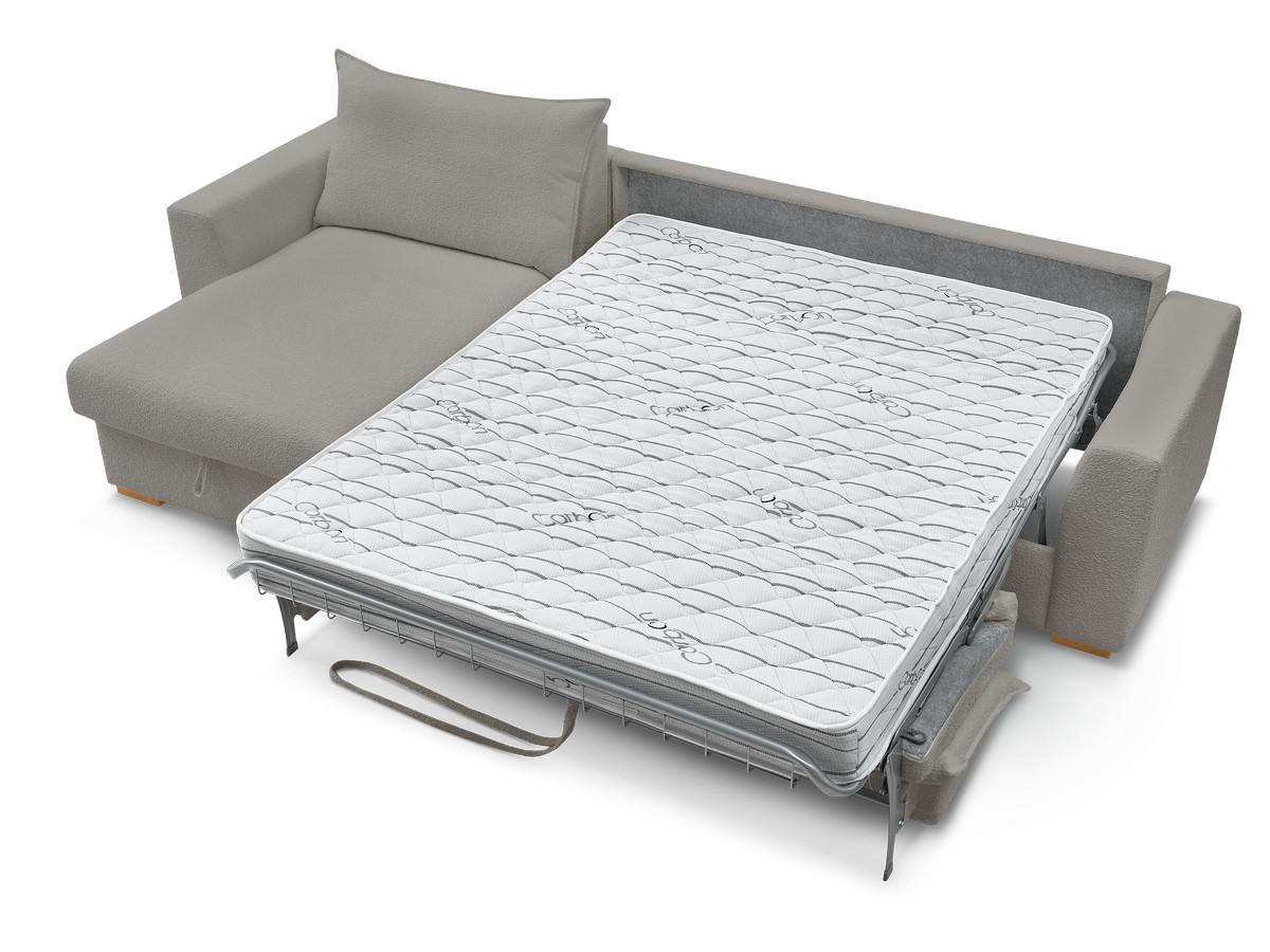 Canapé d'angle réversible convertible ouverture express AUGUSTIN tissu bouclette