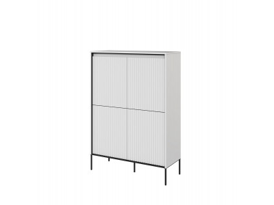 Buffet haut 4 portes 100 cm LENARA avec tasseaux et LED