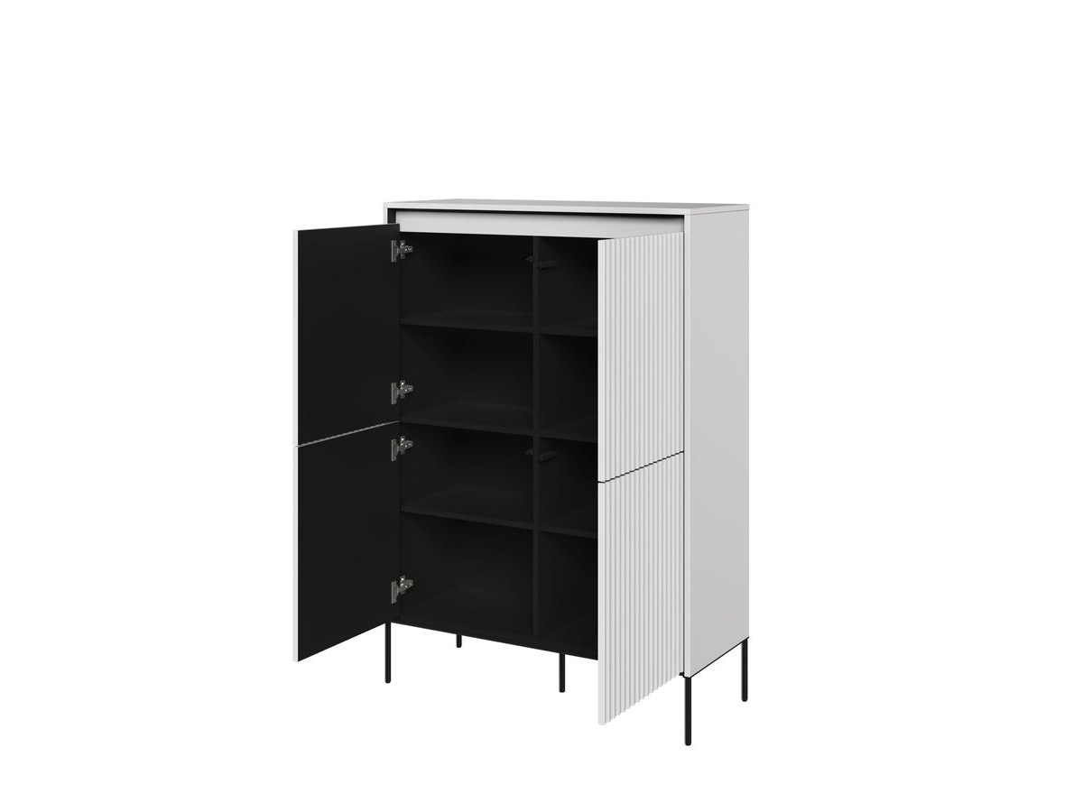Buffet haut 4 portes 100 cm LENARA avec tasseaux et LED