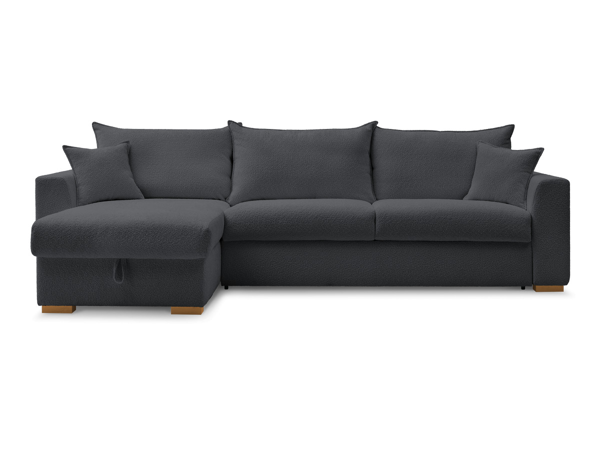 Canapé d'angle réversible convertible ouverture express AUGUSTIN tissu bouclette