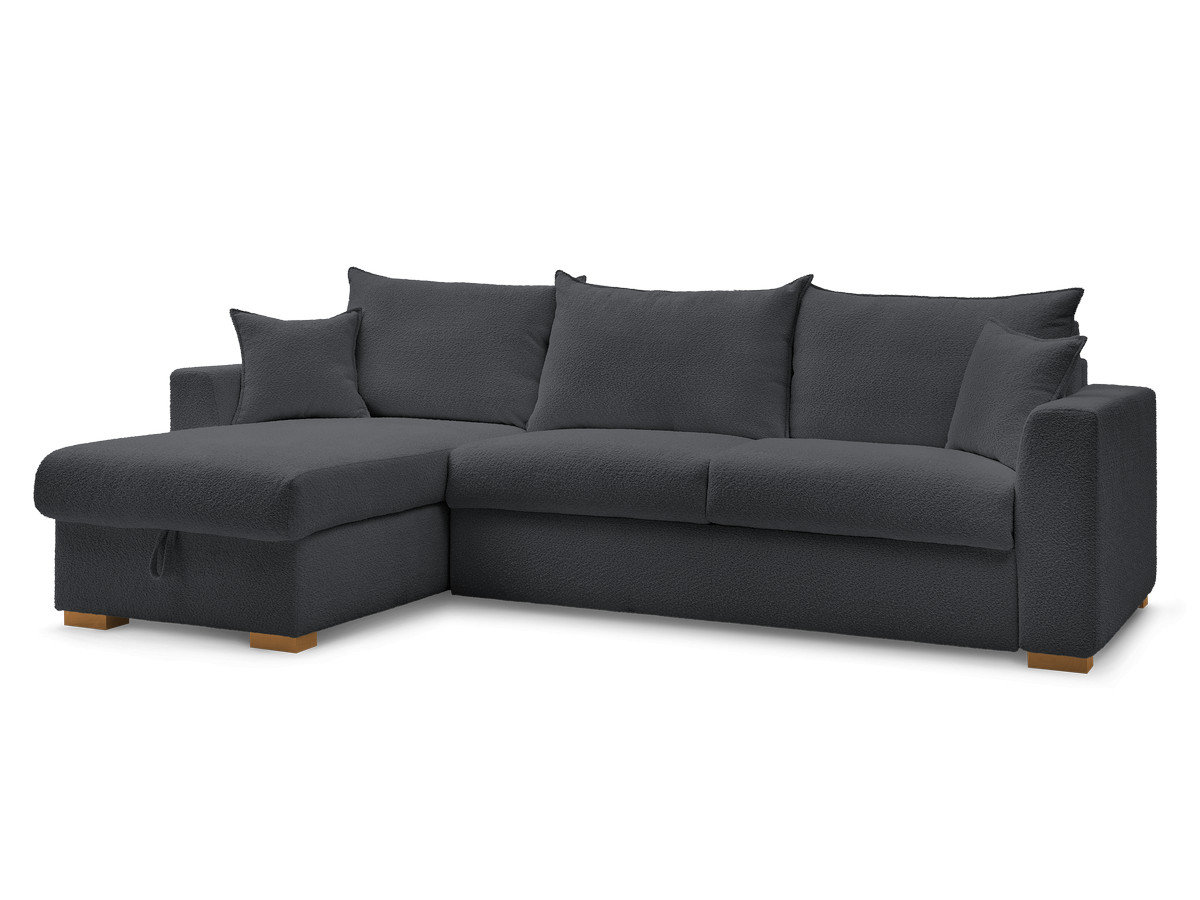 Canapé d'angle réversible convertible ouverture express AUGUSTIN tissu bouclette
