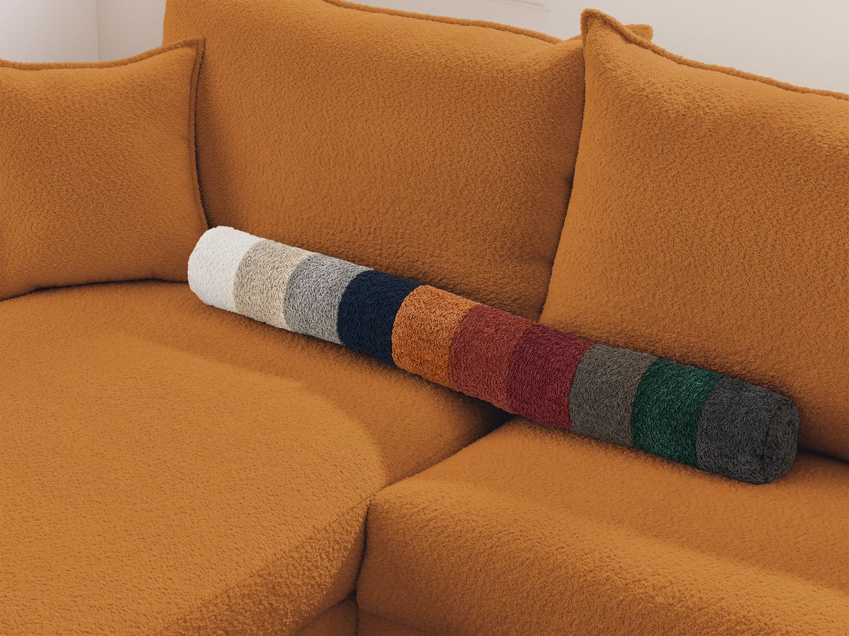 Canapé d'angle réversible convertible ouverture express AUGUSTIN tissu bouclette