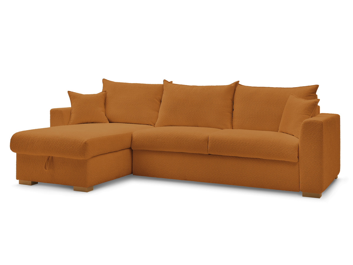 Canapé d'angle réversible convertible ouverture express AUGUSTIN tissu bouclette
