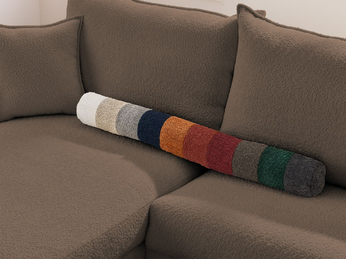 Canapé d'angle réversible convertible ouverture express AUGUSTIN tissu bouclette