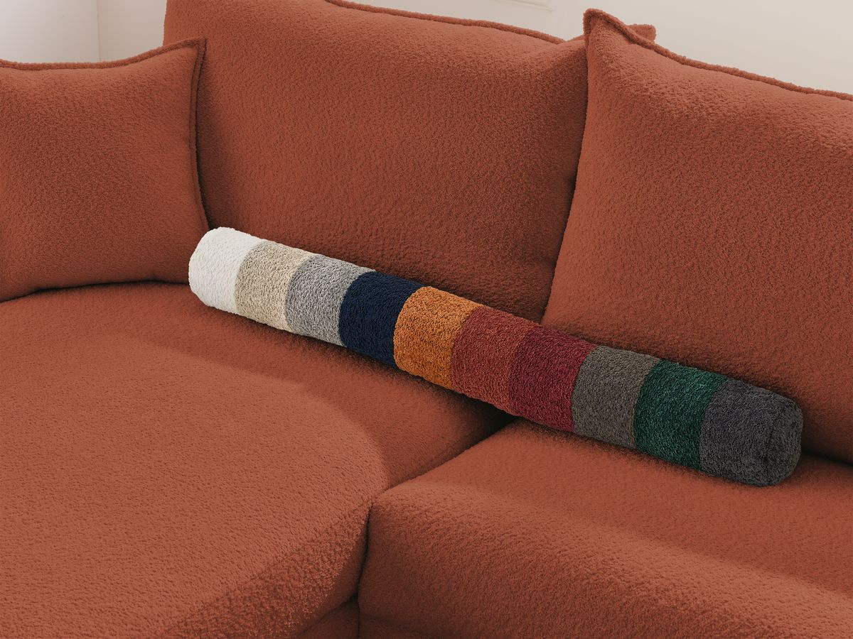 Canapé d'angle réversible convertible ouverture express AUGUSTIN tissu bouclette