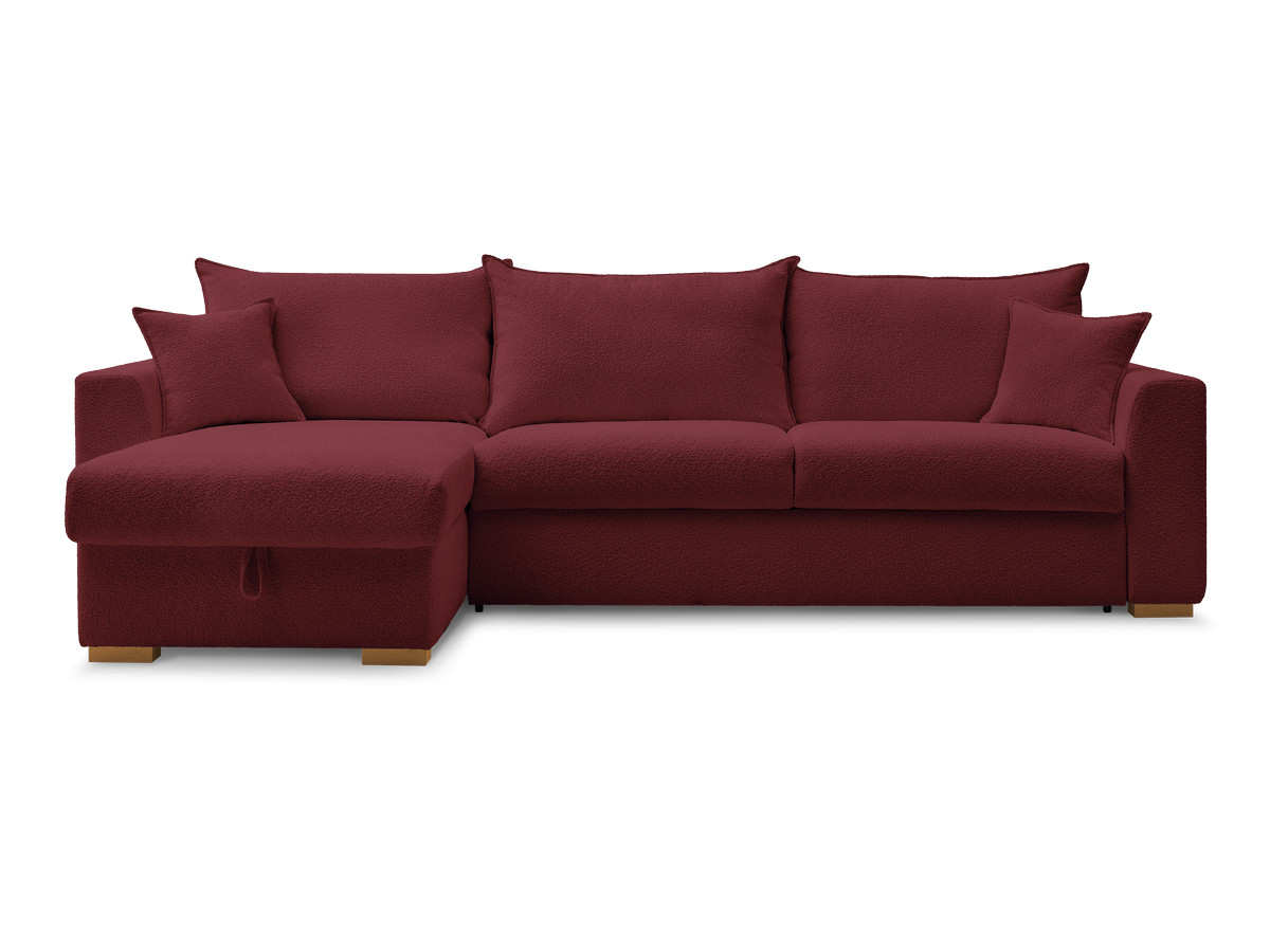 Canapé d'angle réversible convertible ouverture express AUGUSTIN tissu bouclette