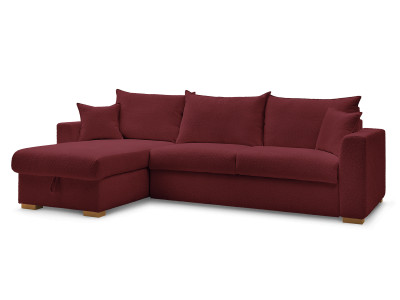 Canapé d'angle réversible convertible ouverture express AUGUSTIN tissu bouclette