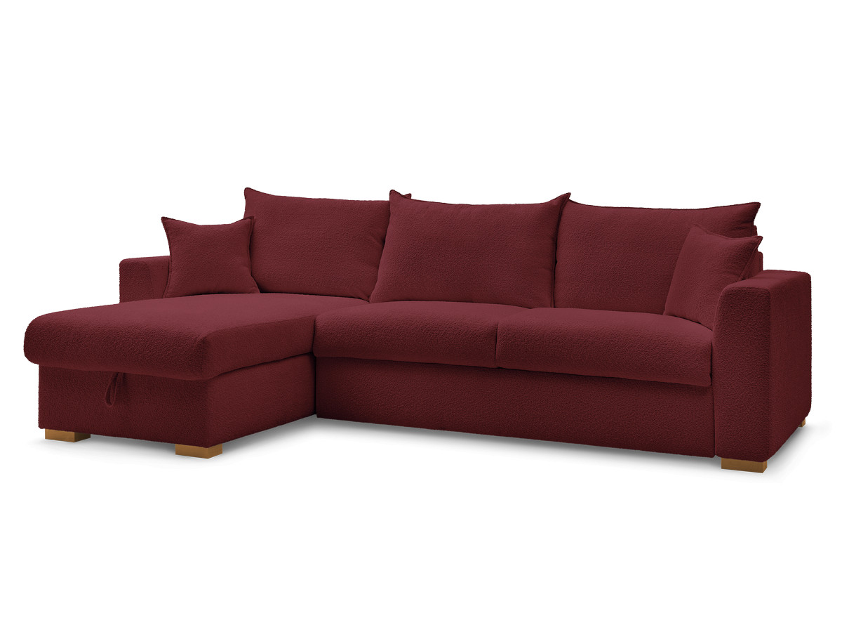 Canapé d'angle réversible convertible ouverture express AUGUSTIN tissu bouclette