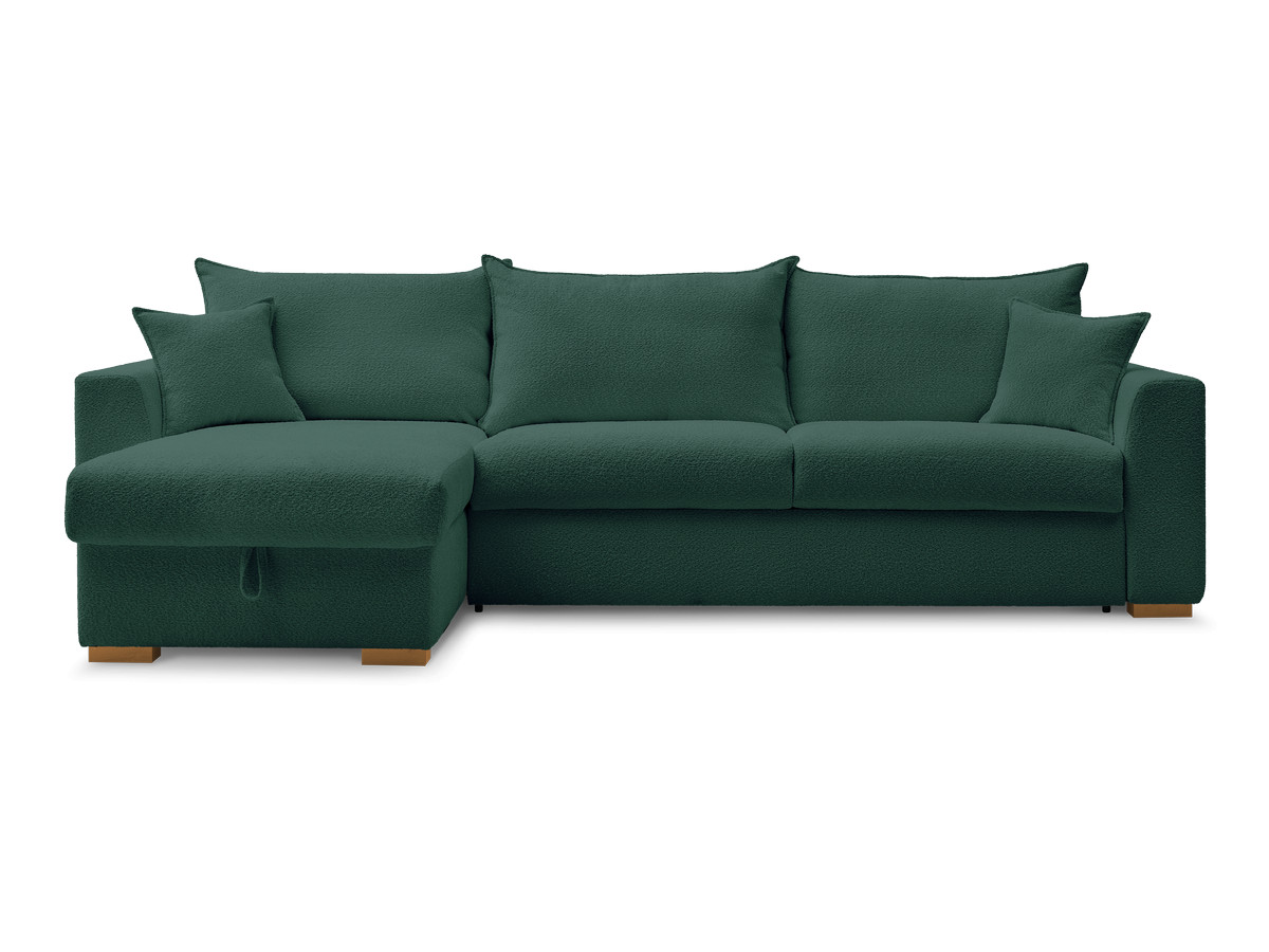 Canapé d'angle réversible convertible ouverture express AUGUSTIN tissu bouclette
