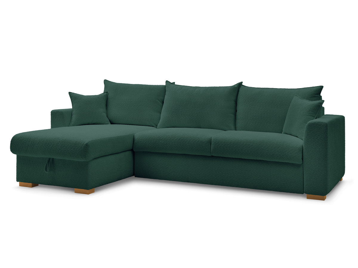 Canapé d'angle réversible convertible ouverture express AUGUSTIN tissu bouclette