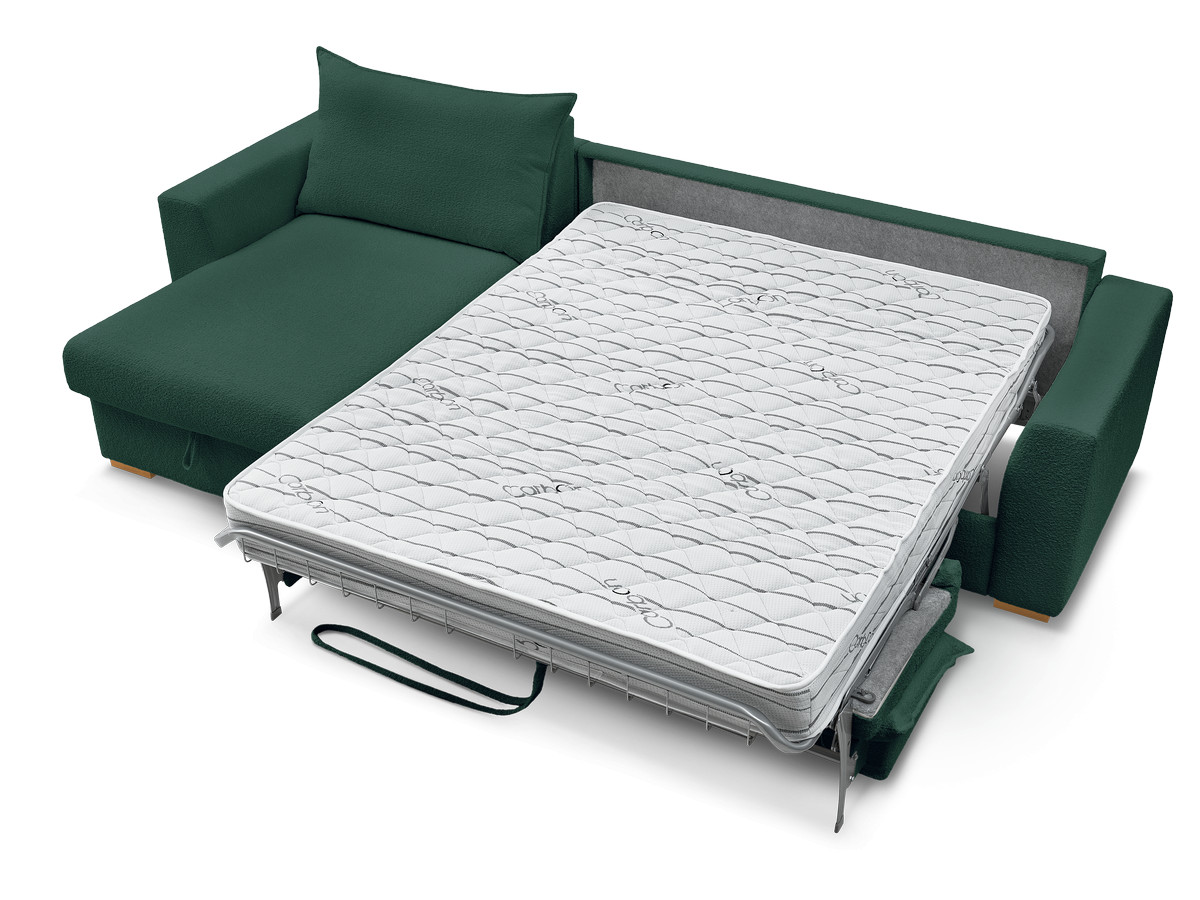 Canapé d'angle réversible convertible ouverture express AUGUSTIN tissu bouclette