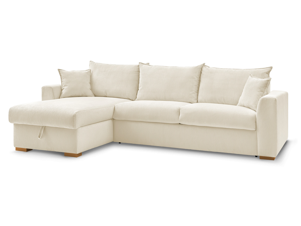 augustin corduroy omkeerbare hoekbank met snelle opening gekleurd beige