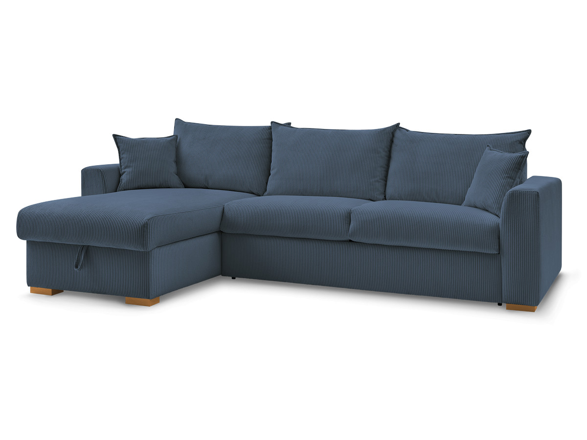 augustin corduroy omkeerbare hoekbank met snelle opening gekleurd donkerblauw