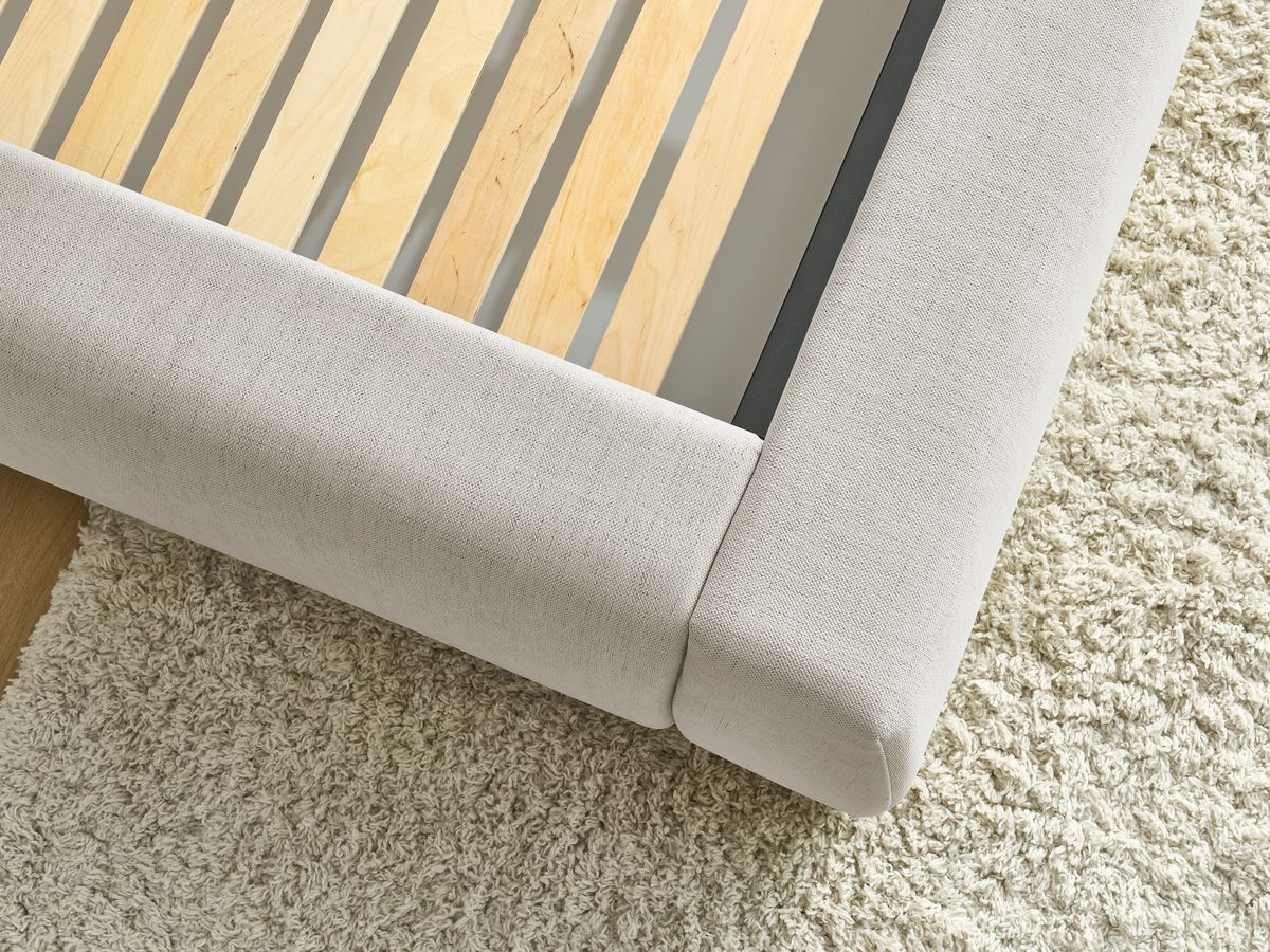 Canapé d'angle fixe EVEREST tissu chiné - Orange - Angle droit - 10 coussins