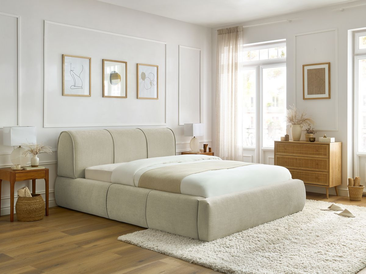 Lit coffre VERNON beige — vue 6