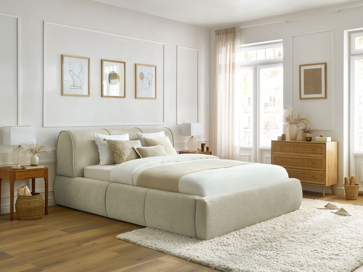 Lit coffre VERNON beige