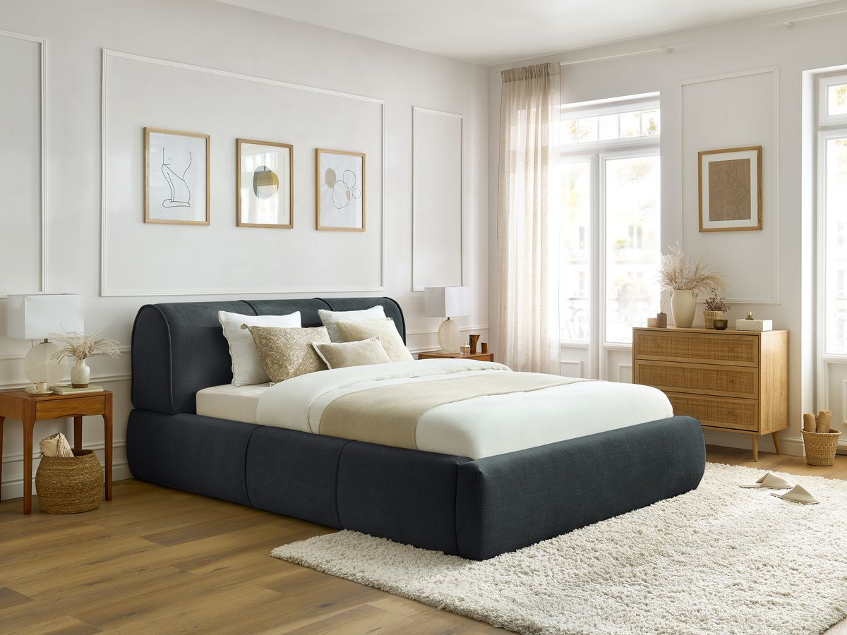 Lit coffre VERNON bleu foncé