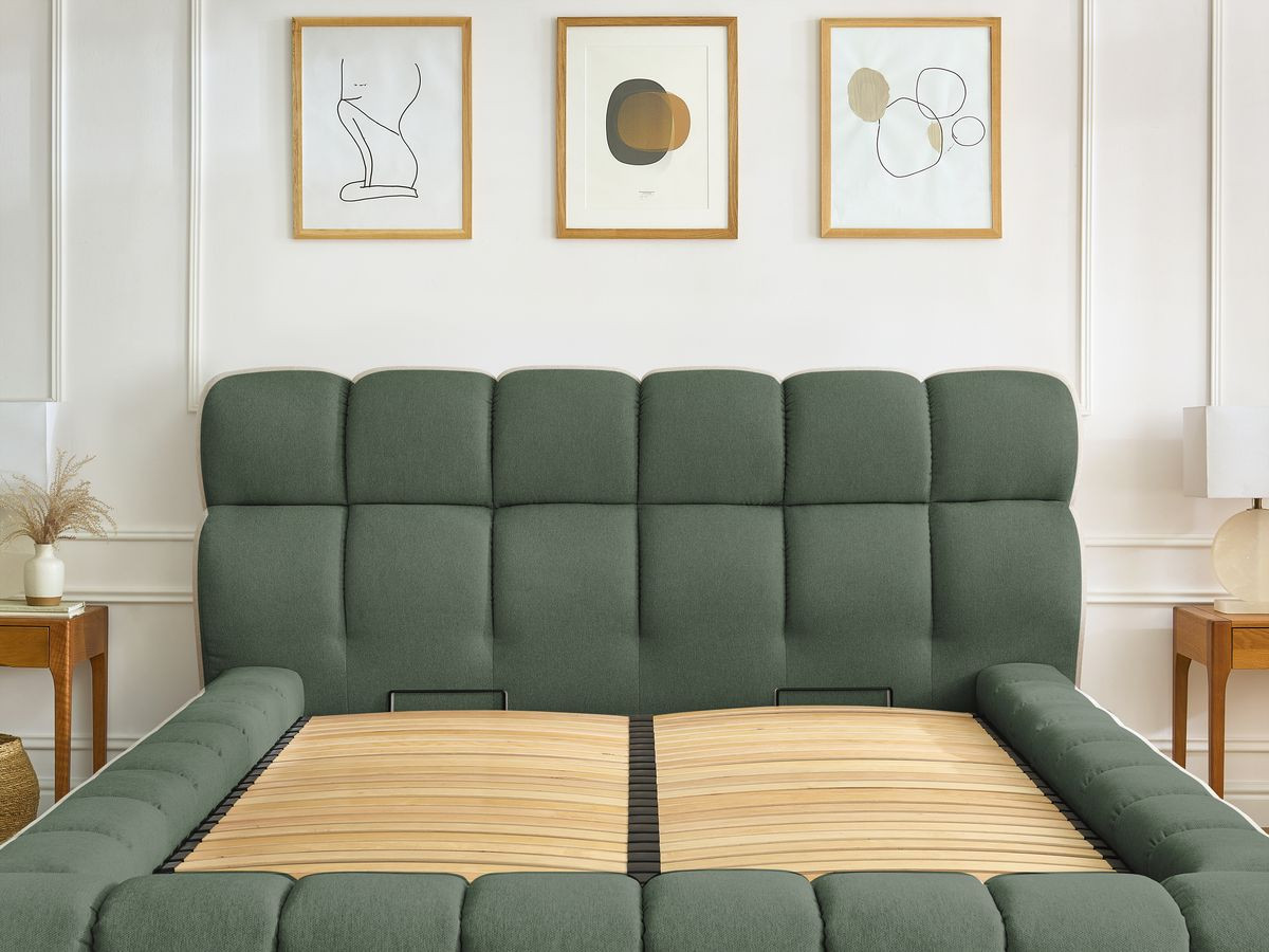 Canapé d'angle fixe EVEREST tissu chiné - Orange - Angle droit - 10 coussins