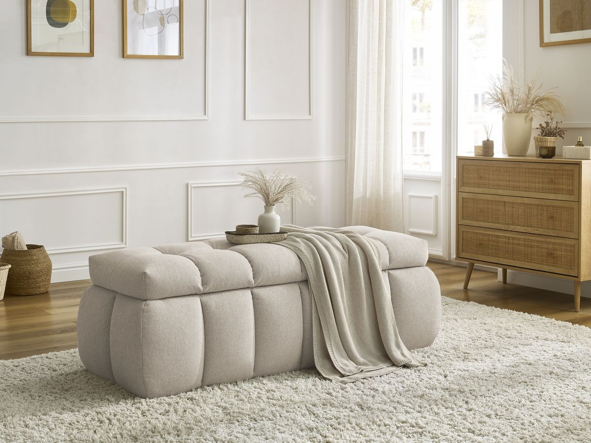 Bout de lit MONT-BLANC chiné beige