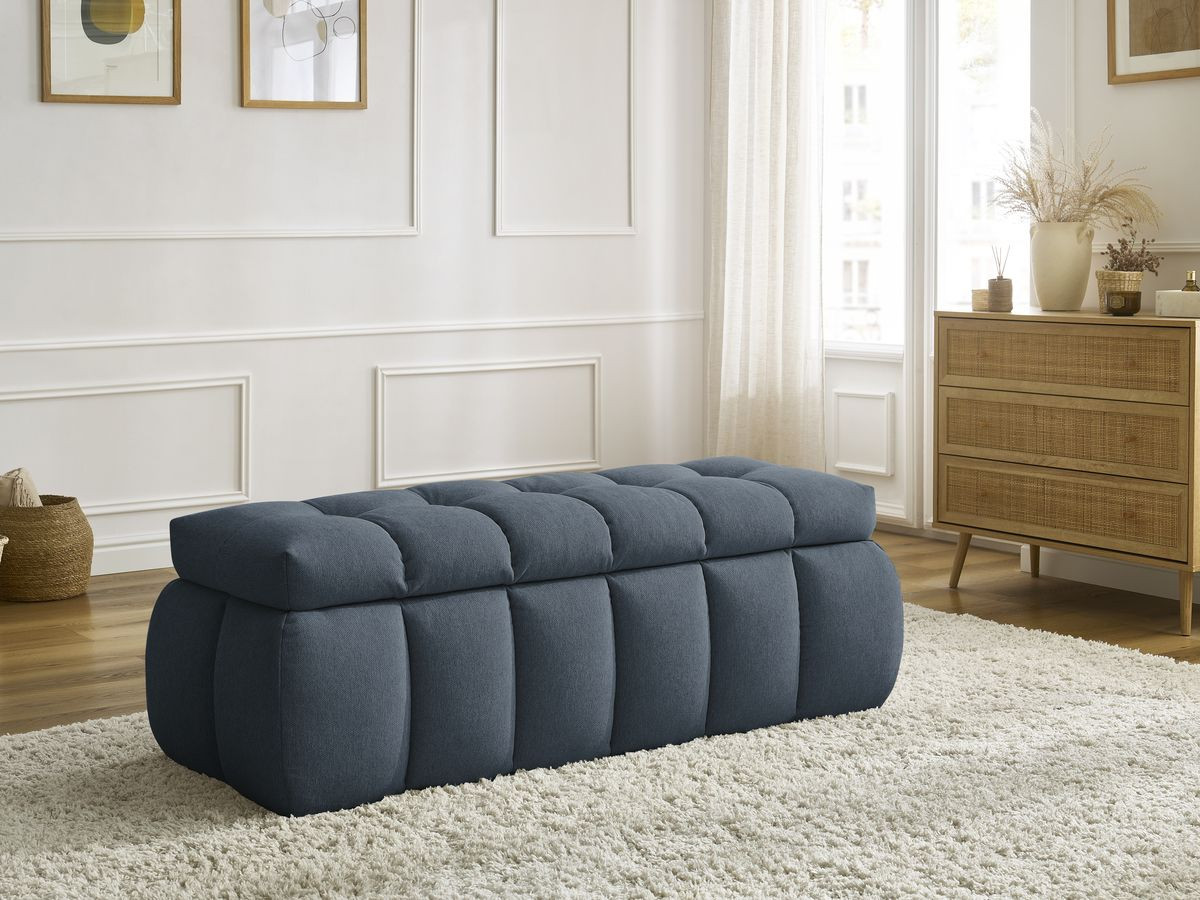 Bout de lit MONT-BLANC chiné bleu foncé — vue 6