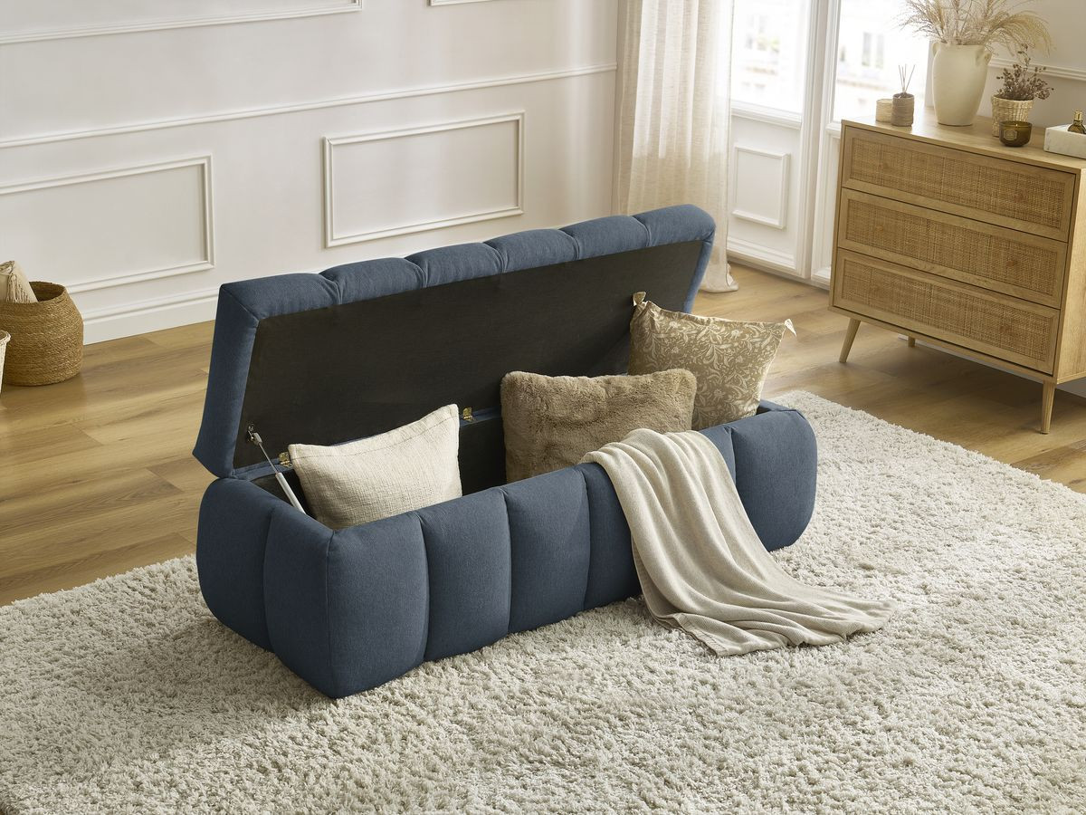 Bout de lit MONT-BLANC chiné bleu foncé — vue 5