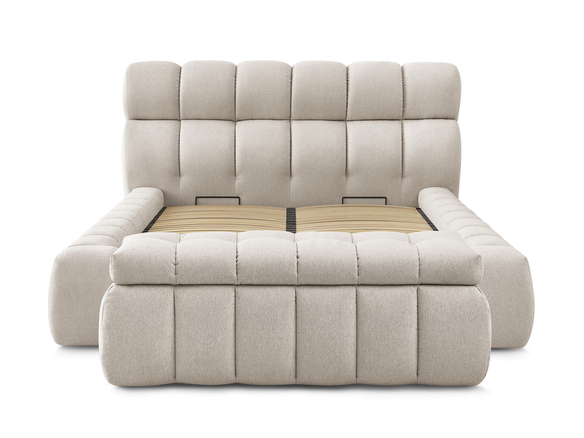 lit coffre montblanc+bout de lit montblanc de couleur beige