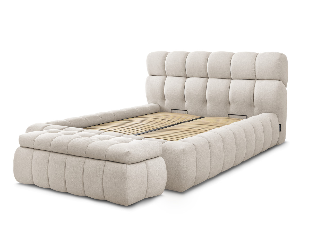 MONT-BLANC opbergbed + MONT-BLANC bedeinde in gladde stof