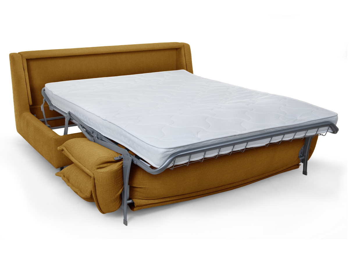 Rozkładana sofa prosta z systemem szybkiego rozkładania ISADORA tkanina strukturalna