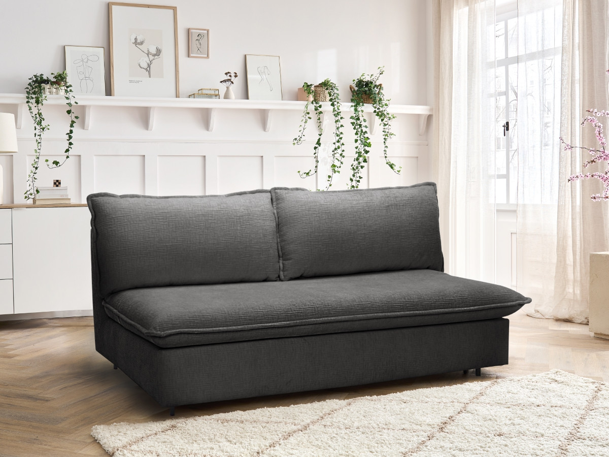 Rozkładana sofa prosta z systemem szybkiego rozkładania ISADORA tkanina strukturalna