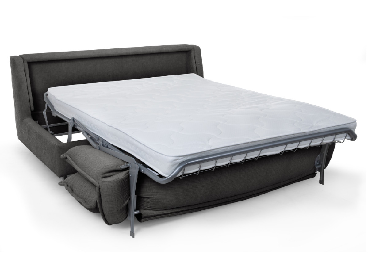 Rozkładana sofa prosta z systemem szybkiego rozkładania ISADORA tkanina strukturalna