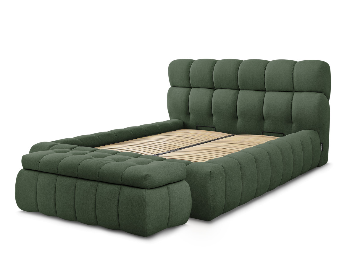 MONT-BLANC opbergbed + MONT-BLANC bedeinde in gladde stof