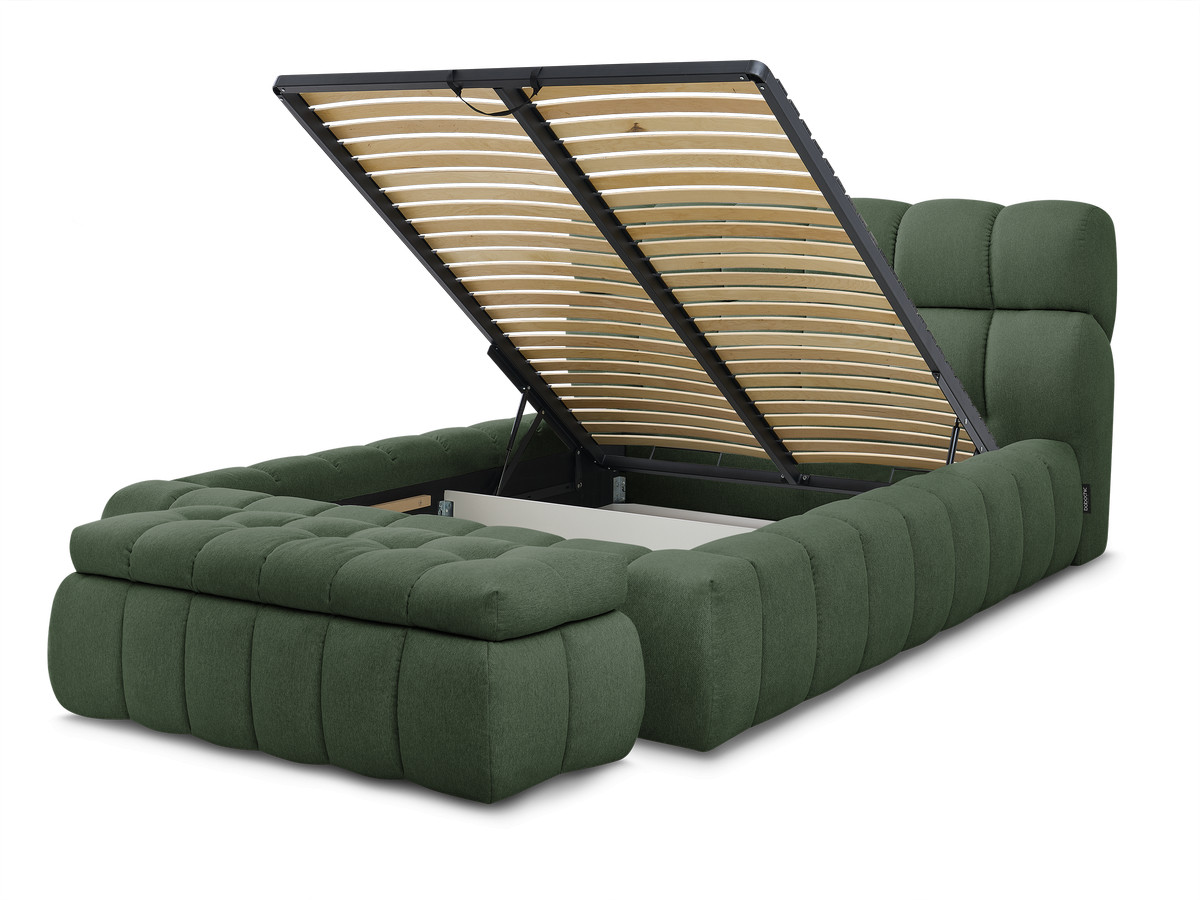 MONT-BLANC opbergbed + MONT-BLANC bedeinde in gladde stof