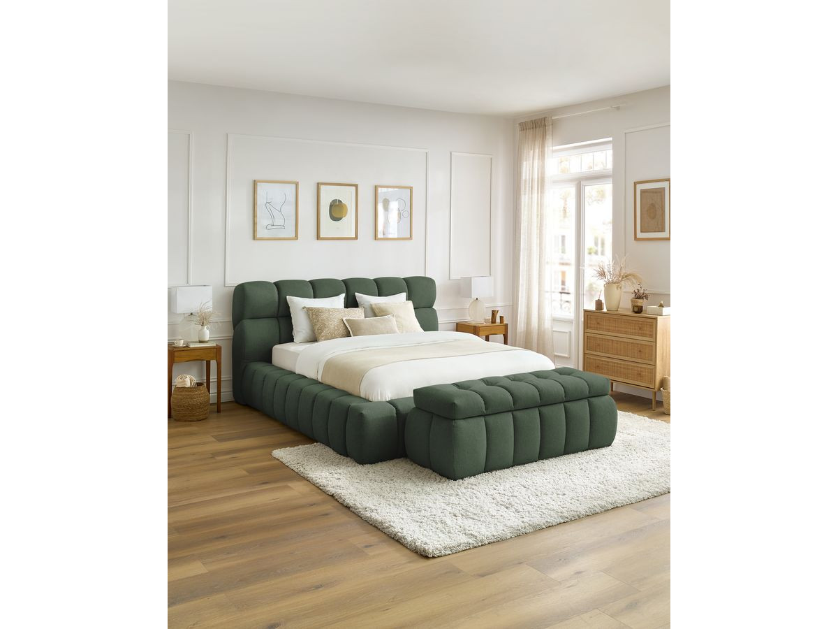 MONT-BLANC opbergbed + MONT-BLANC bedeinde in gladde stof