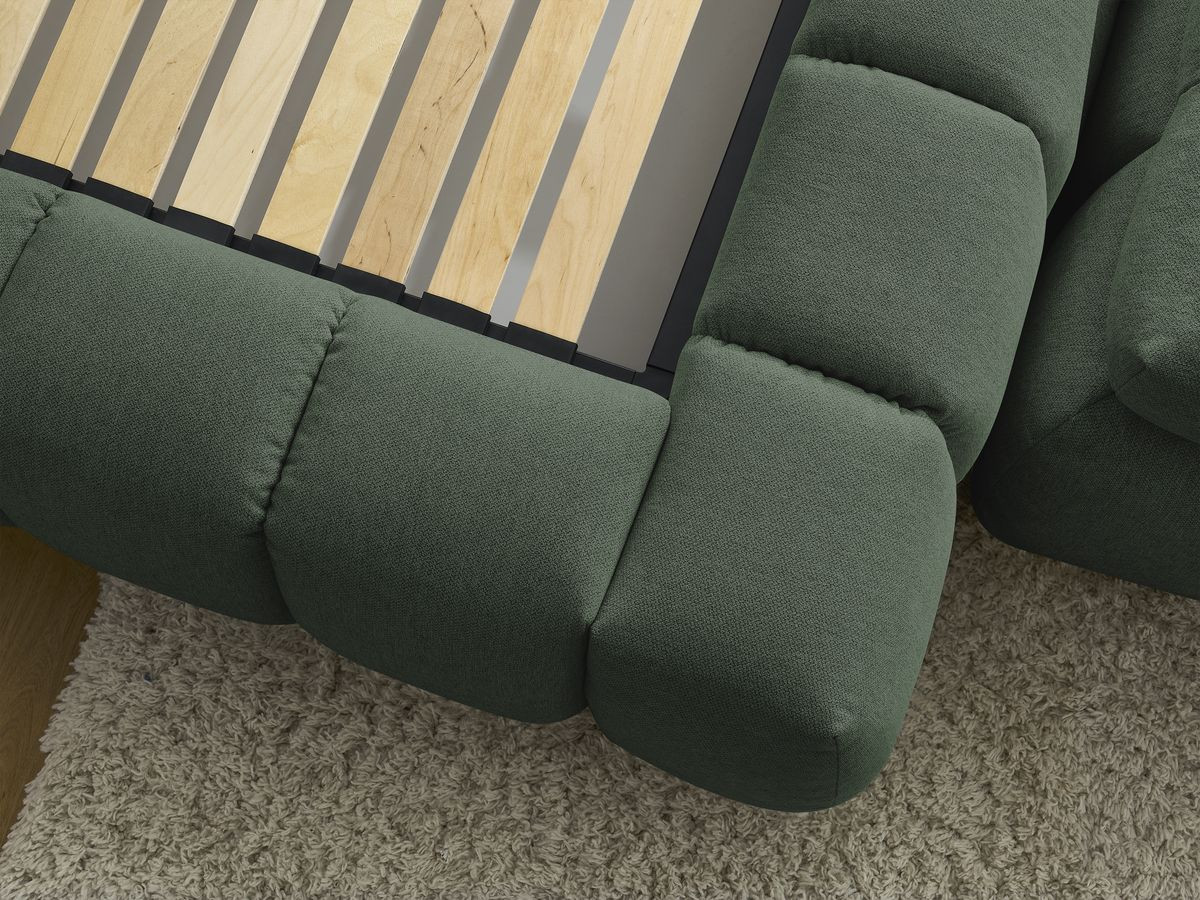 MONT-BLANC opbergbed + MONT-BLANC bedeinde in gladde stof