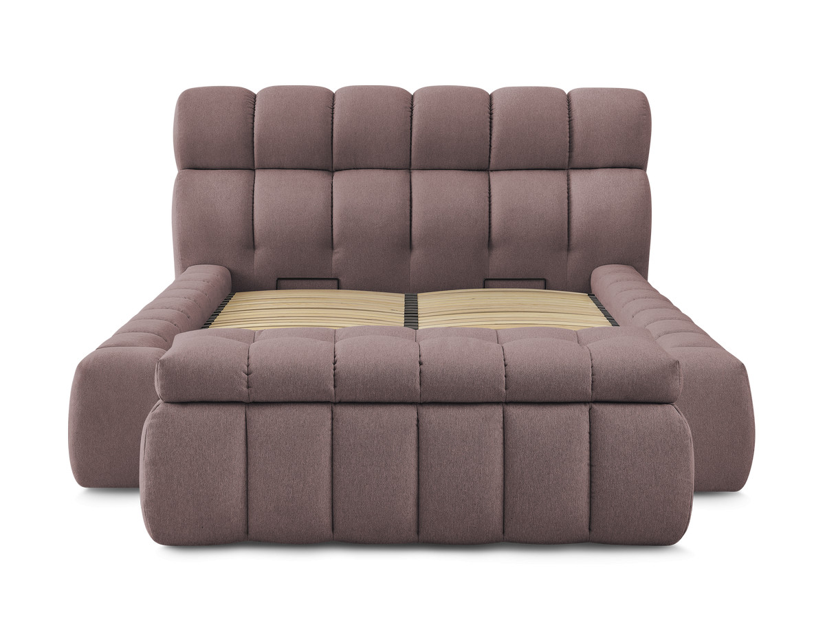 mont-blanc opbergbed + mont-blanc bedeinde in gladde stof gekleurd roze