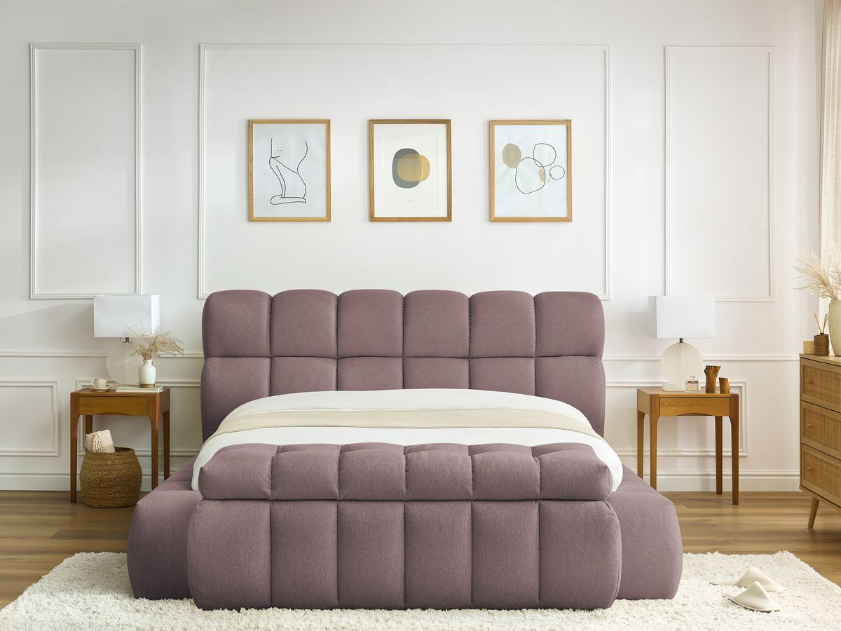 MONT-BLANC opbergbed + MONT-BLANC bedeinde in gladde stof