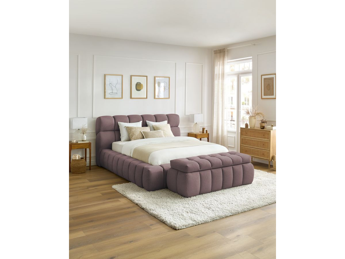 MONT-BLANC opbergbed + MONT-BLANC bedeinde in gladde stof