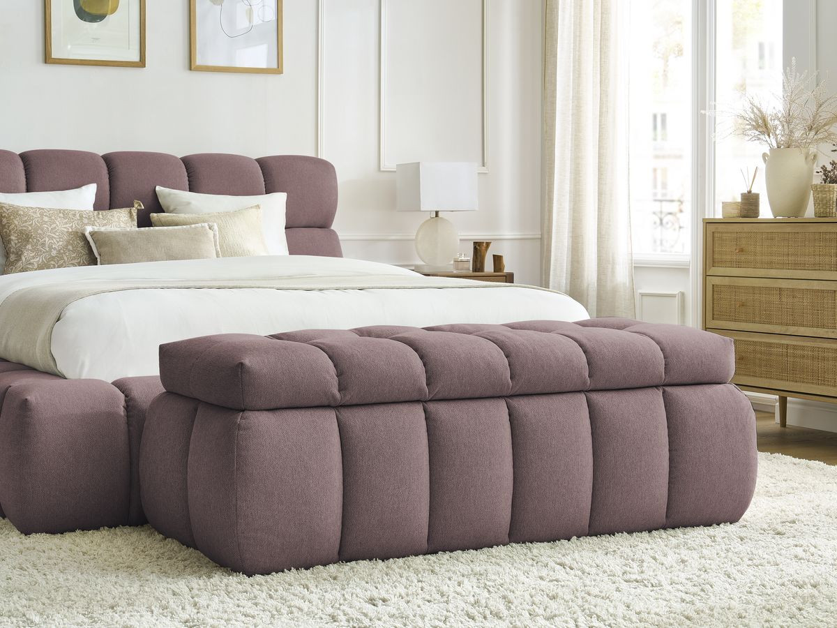 MONT-BLANC opbergbed + MONT-BLANC bedeinde in gladde stof