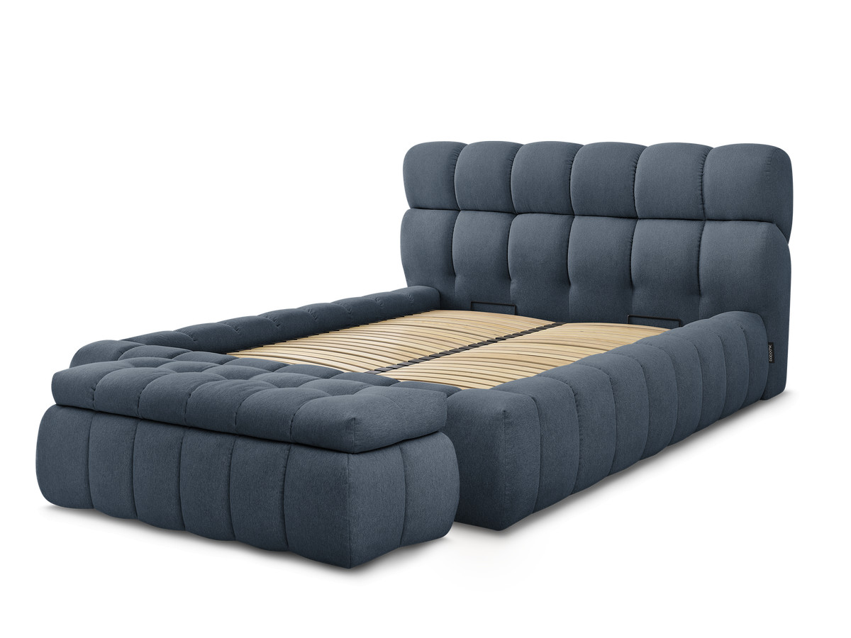 MONT-BLANC opbergbed + MONT-BLANC bedeinde in gladde stof