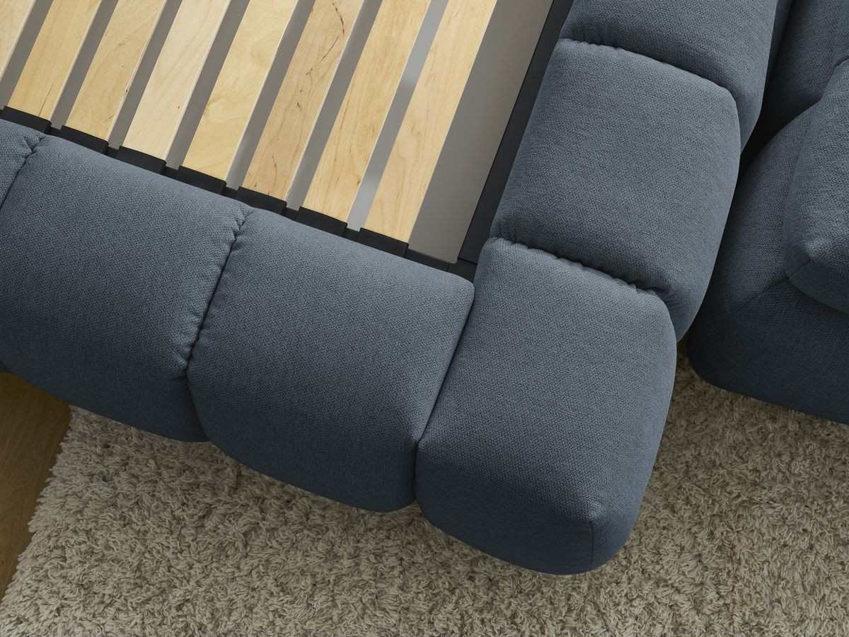 MONT-BLANC opbergbed + MONT-BLANC bedeinde in gladde stof