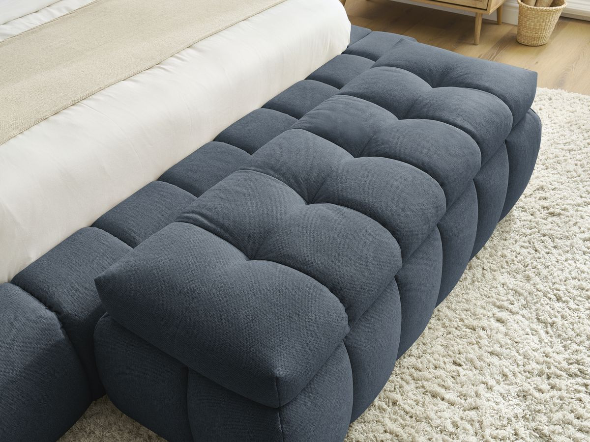 MONT-BLANC opbergbed + MONT-BLANC bedeinde in gladde stof