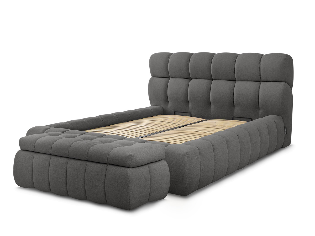 MONT-BLANC opbergbed + MONT-BLANC bedeinde in gladde stof