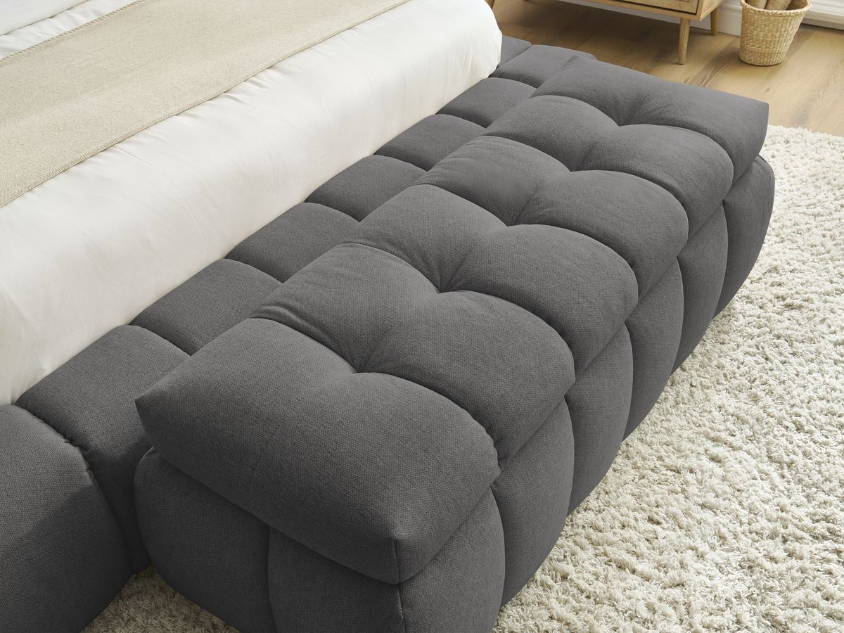 MONT-BLANC opbergbed + MONT-BLANC bedeinde in gladde stof