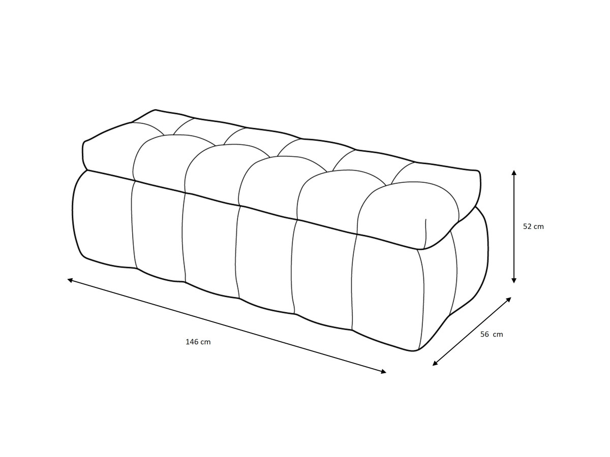 Bout de lit MONT-BLANC tissu lisse